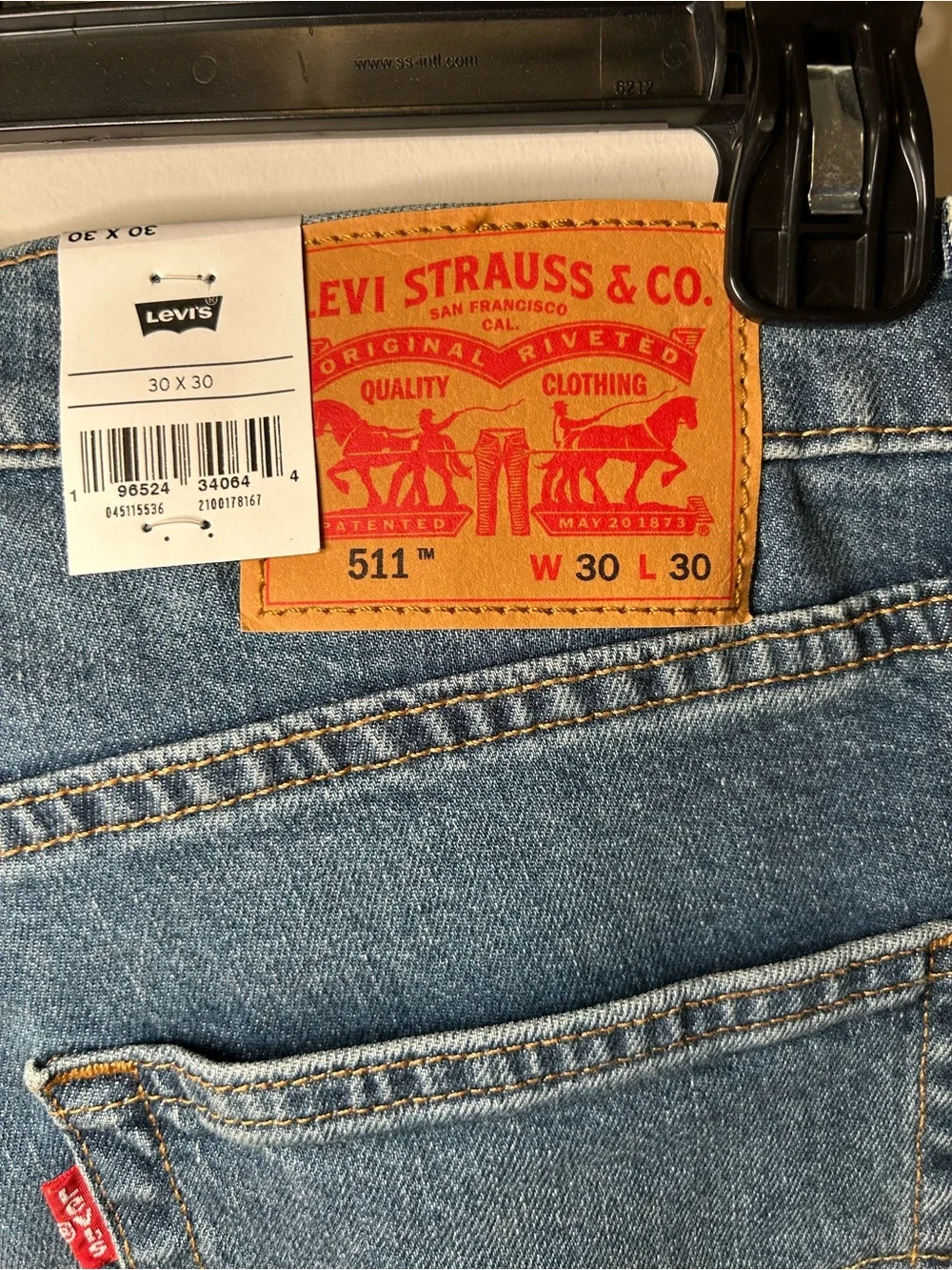 NWT Levi's 511 Slim Men's Blue Denim Jeans Flex 30 x 30